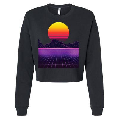 Outrun Synthwave Vaporwave Aesthetic 80s Retro Cropped Pullover Crew