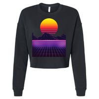 Outrun Synthwave Vaporwave Aesthetic 80s Retro Cropped Pullover Crew