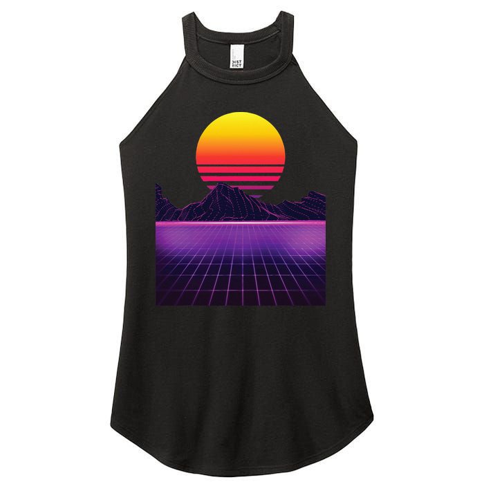 Outrun Synthwave Vaporwave Aesthetic 80s Retro Women's Perfect Tri Rocker Tank
