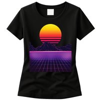 Outrun Synthwave Vaporwave Aesthetic 80s Retro Womens T-Shirt
