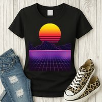 Outrun Synthwave Vaporwave Aesthetic 80s Retro Womens T-Shirt