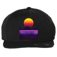 Outrun Synthwave Vaporwave Aesthetic 80s Retro Wool Snapback Cap