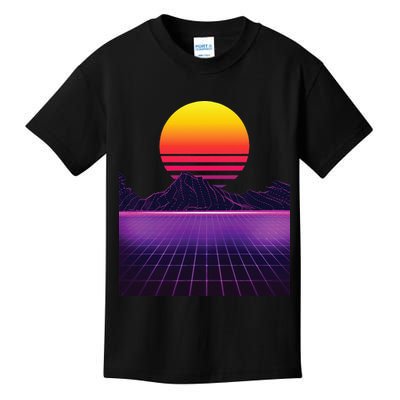 Outrun Synthwave Vaporwave Aesthetic 80s Retro Kids T-Shirt