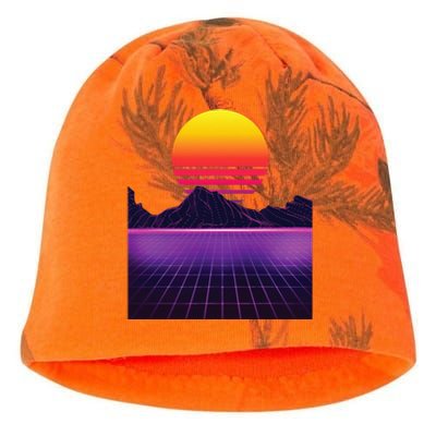 Outrun Synthwave Vaporwave Aesthetic 80s Retro Kati - Camo Knit Beanie