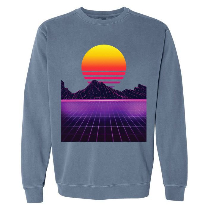 Outrun Synthwave Vaporwave Aesthetic 80s Retro Garment-Dyed Sweatshirt