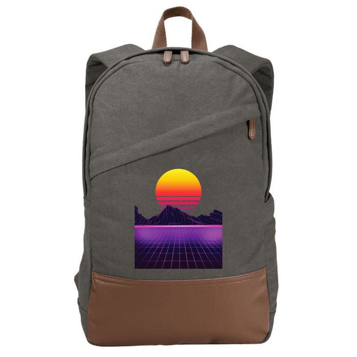 Outrun Synthwave Vaporwave Aesthetic 80s Retro Cotton Canvas Backpack