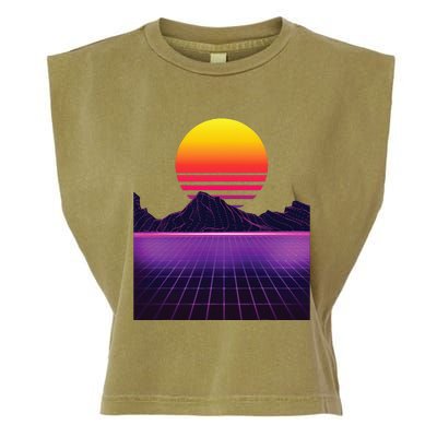 Outrun Synthwave Vaporwave Aesthetic 80s Retro Garment-Dyed Women's Muscle Tee