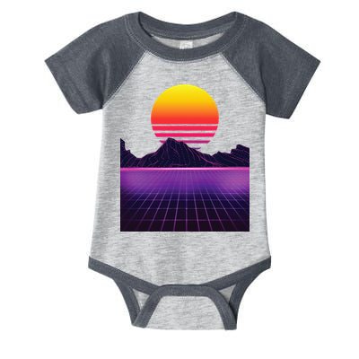 Outrun Synthwave Vaporwave Aesthetic 80s Retro Infant Baby Jersey Bodysuit