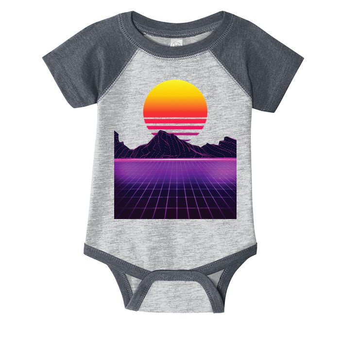 Outrun Synthwave Vaporwave Aesthetic 80s Retro Infant Baby Jersey Bodysuit