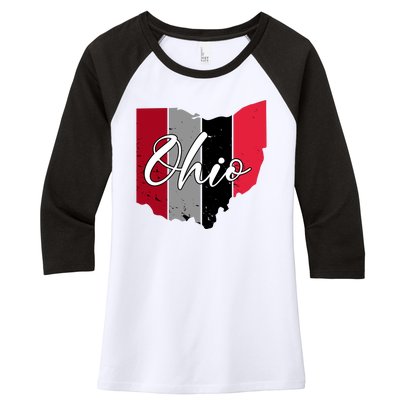 Ohio State Vintage Women's Tri-Blend 3/4-Sleeve Raglan Shirt