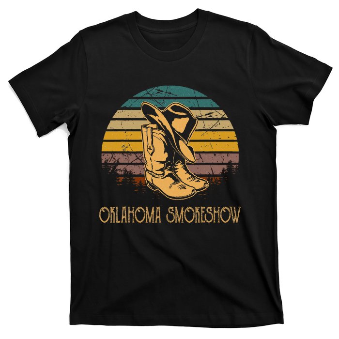 Oklahoma Smokeshow Vintage Deserts Western Cow Boots Hat T-Shirt