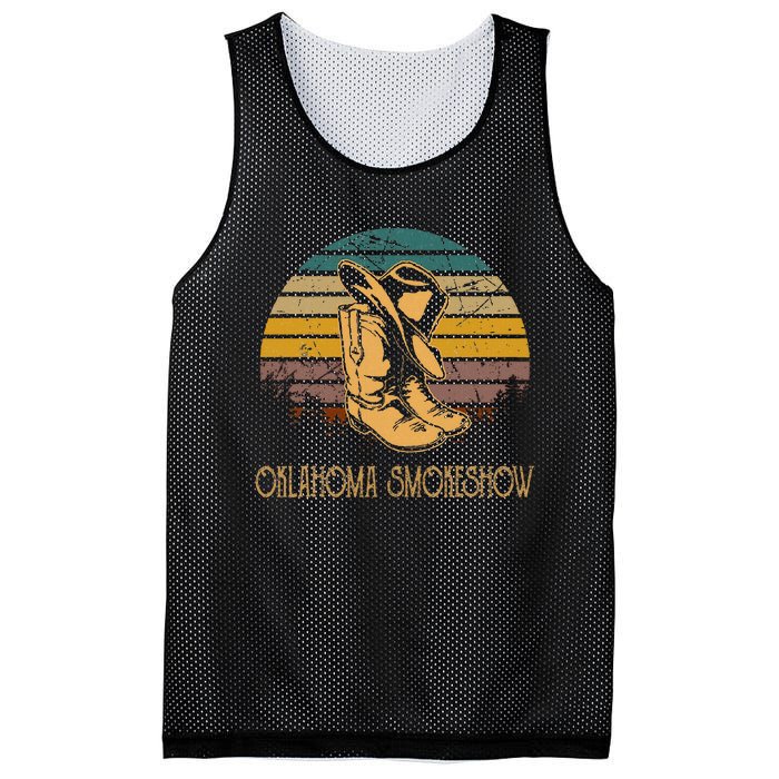 Oklahoma Smokeshow Vintage Deserts Western Cow Boots Hat Mesh Reversible Basketball Jersey Tank