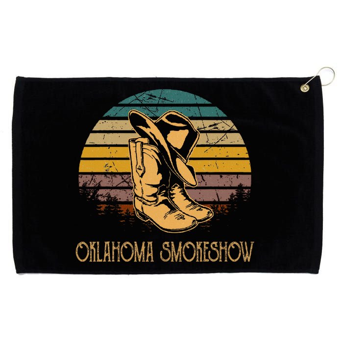 Oklahoma Smokeshow Vintage Deserts Western Cow Boots Hat Grommeted Golf Towel