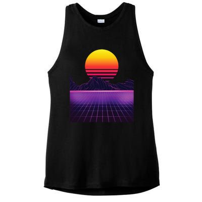 Outrun Synthwave Vaporwave Aesthetic 80s Retro Ladies PosiCharge Tri-Blend Wicking Tank