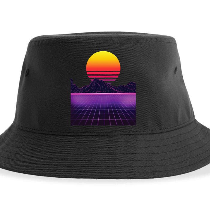 Outrun Synthwave Vaporwave Aesthetic 80s Retro Sustainable Bucket Hat