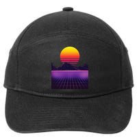 Outrun Synthwave Vaporwave Aesthetic 80s Retro 7-Panel Snapback Hat