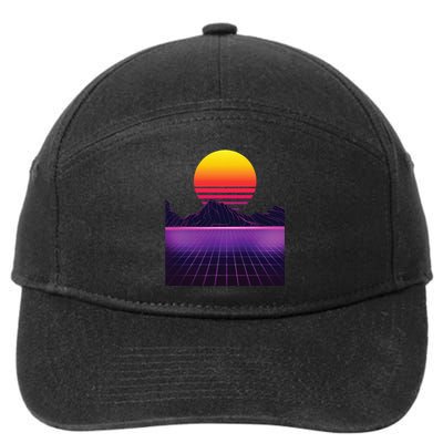 Outrun Synthwave Vaporwave Aesthetic 80s Retro 7-Panel Snapback Hat