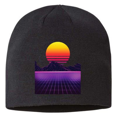 Outrun Synthwave Vaporwave Aesthetic 80s Retro Sustainable Beanie