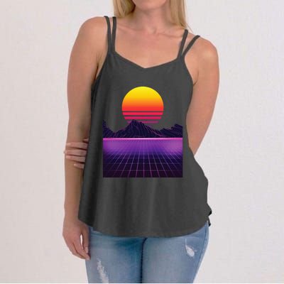 Outrun Synthwave Vaporwave Aesthetic 80s Retro Women's Strappy Tank