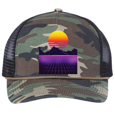 Outrun Synthwave Vaporwave Aesthetic 80s Retro Retro Rope Trucker Hat Cap