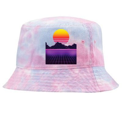 Outrun Synthwave Vaporwave Aesthetic 80s Retro Tie-Dyed Bucket Hat