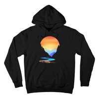 Outdoor Sunset Vintage Style Mountains Sun Nature Hoodie