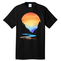 Outdoor Sunset Vintage Style Mountains Sun Nature Tall T-Shirt