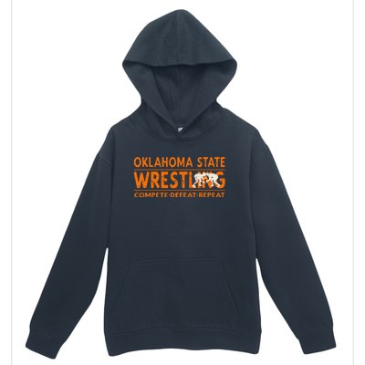 Oklahoma S.T.A.T.E Wrestling Compete Defeat Repeat Urban Pullover Hoodie