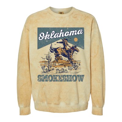 Oklahoma Smokeshow Western Oklahoma Smokeshow Rodeo Colorblast Crewneck Sweatshirt