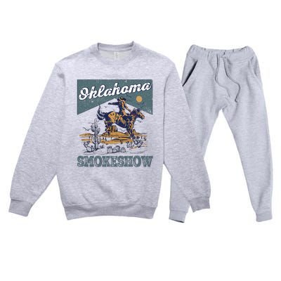 Oklahoma Smokeshow Western Oklahoma Smokeshow Rodeo Premium Crewneck Sweatsuit Set