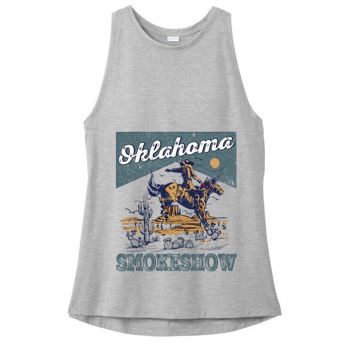 Oklahoma Smokeshow Western Oklahoma Smokeshow Rodeo Ladies PosiCharge Tri-Blend Wicking Tank