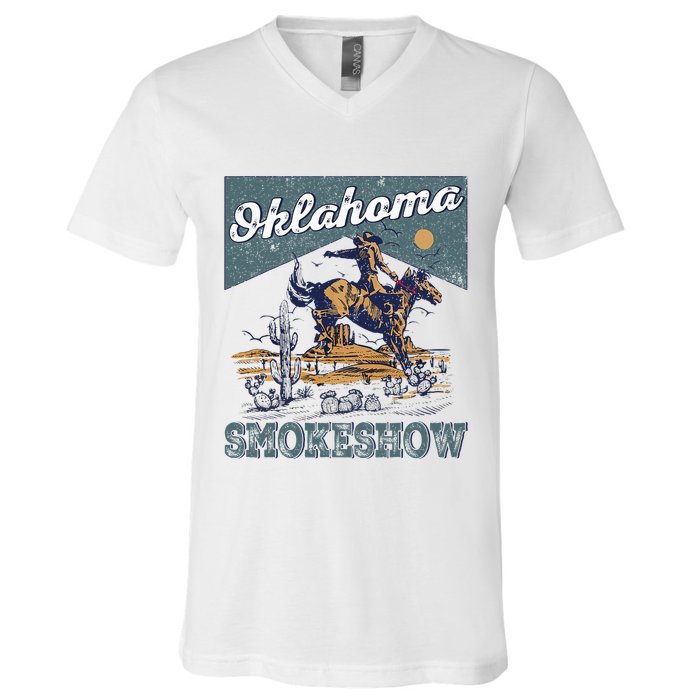 Oklahoma Smokeshow Western Oklahoma Smokeshow Rodeo V-Neck T-Shirt
