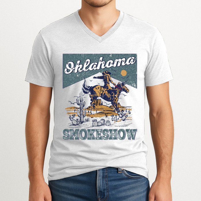 Oklahoma Smokeshow Western Oklahoma Smokeshow Rodeo V-Neck T-Shirt