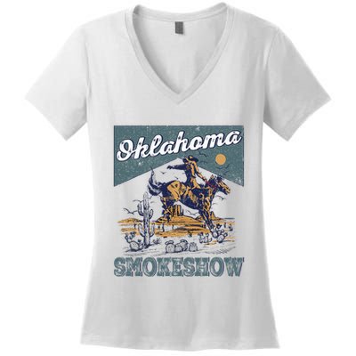 Oklahoma Smokeshow Western Oklahoma Smokeshow Rodeo Women's V-Neck T-Shirt