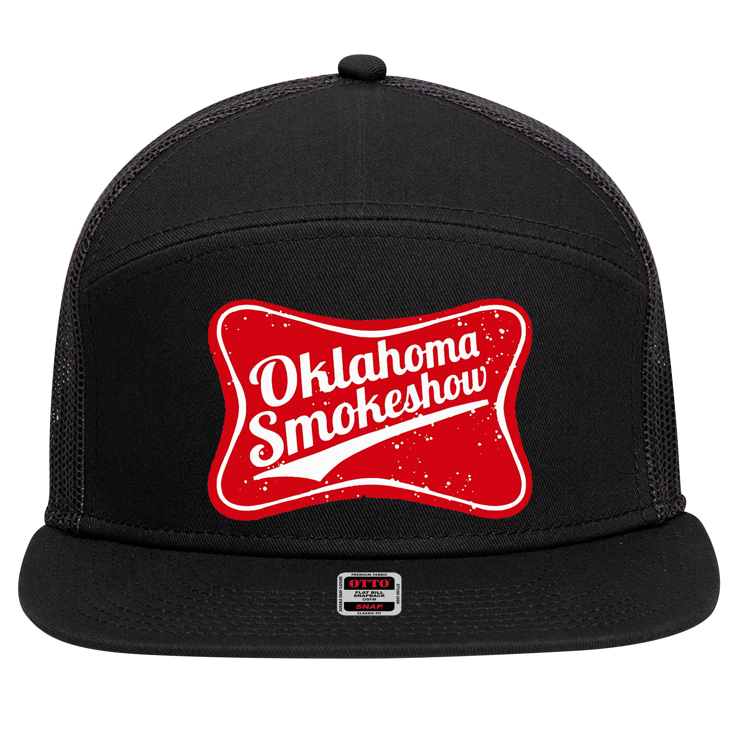 Oklahoma Smokeshow Western Country Music 7 Panel Mesh Trucker Snapback Hat