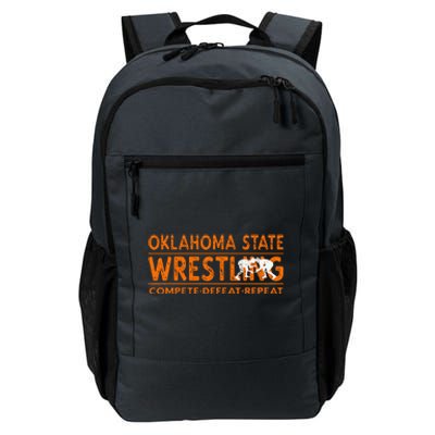 Oklahoma State Wrestling  Compete Defeat Repeat  Daily Commute Backpack