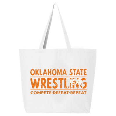 Oklahoma State Wrestling  Compete Defeat Repeat  25L Jumbo Tote