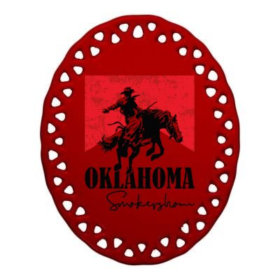 Oklahoma Smokeshow Western Country Ceramic Oval Ornament