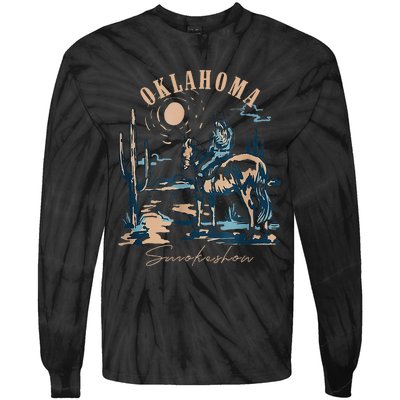 Oklahoma Smokeshow Western Oklahoma Smokeshow Cowboy Rodeo Tie-Dye Long Sleeve Shirt