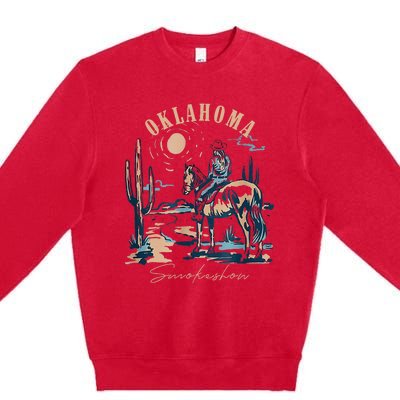 Oklahoma Smokeshow Western Oklahoma Smokeshow Cowboy Rodeo Premium Crewneck Sweatshirt