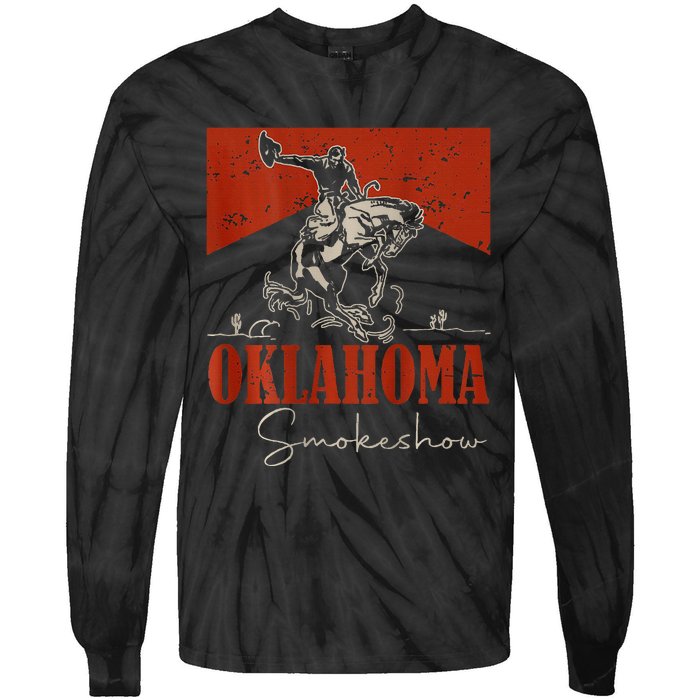 Oklahoma Smokeshow Western Rodeo Tie-Dye Long Sleeve Shirt