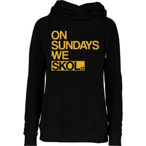 On Sundays We Skol Halloween Womens Funnel Neck Pullover Hood