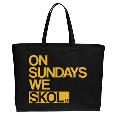 On Sundays We Skol Halloween Cotton Canvas Jumbo Tote