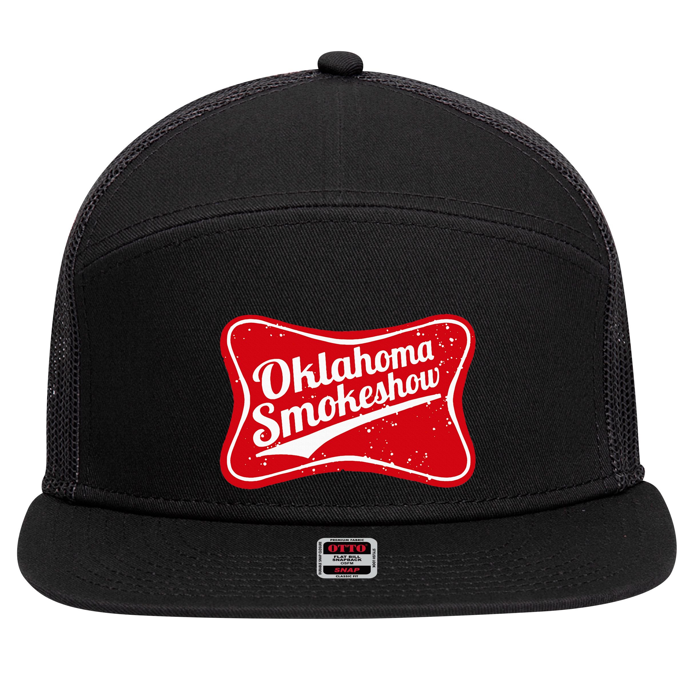 Oklahoma Smokeshow Western Country Music Cowboy 7 Panel Mesh Trucker Snapback Hat