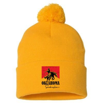 Oklahoma Smokeshow Western Country Pom Pom 12in Knit Beanie