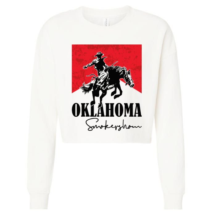 Oklahoma Smokeshow Western Country Cropped Pullover Crew