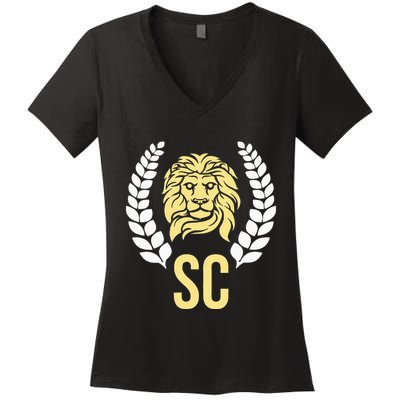 Orlando Soccer With Lion Crest Sc Women's V-Neck T-Shirt