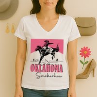 Oklahoma Smokeshow Western Oklahoma Smokeshow Women's V-Neck T-Shirt