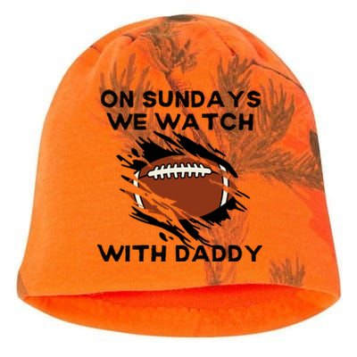 On Sundays We Watch Football With Daddy Kati - Camo Knit Beanie