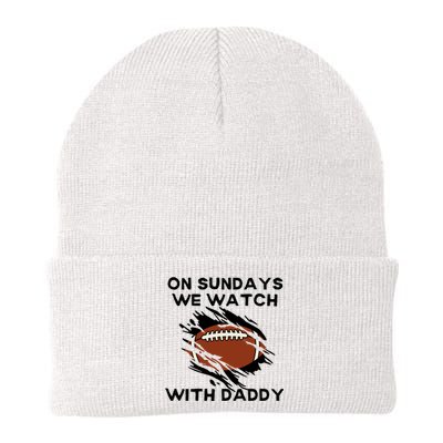 On Sundays We Watch Football With Daddy Knit Cap Winter Beanie